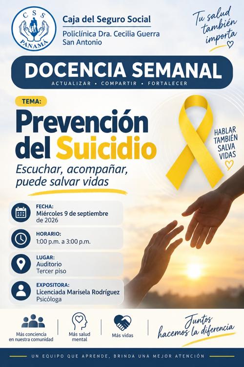 DOCENCIA SEMANAL  "PREVENCIÓN DEL SUICIDIO"