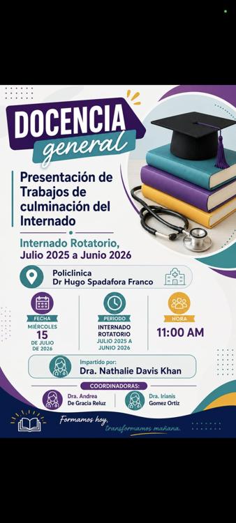 Presentación de Trabajos de culminación del Internado Rotatorio. 