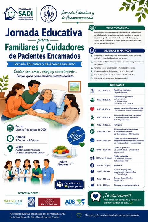 Jornada Educativa para Familiares y Cuidadores de Pacientes Encamados.  CUIDAR CON AMOR, APOYO Y CONOCIMINETO… Porque quien cuida también necesita cuidado.