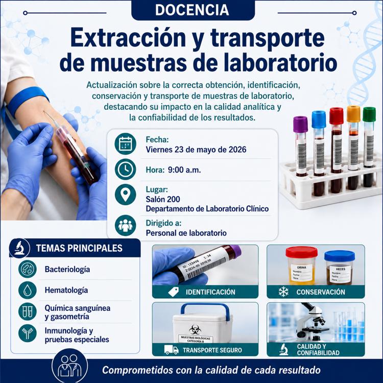 Extracción y transporte de muestra de Laboratorio Clínico