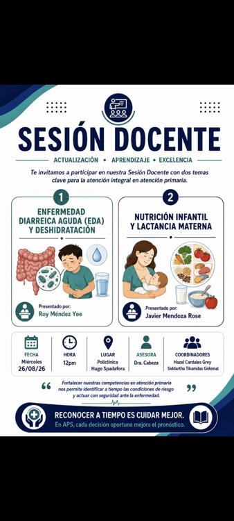 1- Enfermedad diarreica y deshidratación. 2- Nutrición infantil y lactancia materna. 