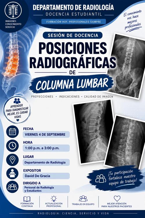 PROYECCIONS DE COLUMNA LUMBAR Y OPTIMIZACION DE LOS PROCESOS DE RECEPCION EN EL SERVICIO DE RADIOLOGIA MEDICA