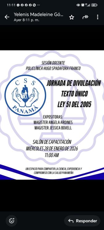 Jornada de divulgación de texto único ley 51 del 2005.