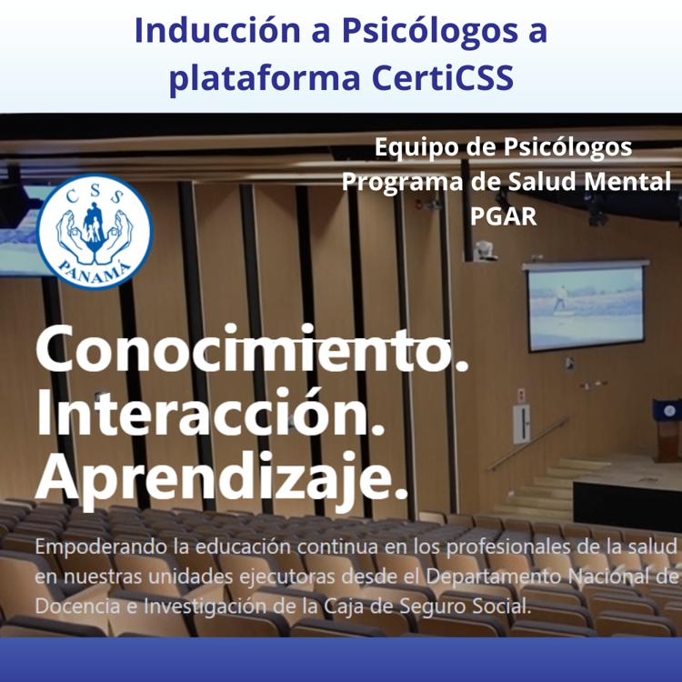 Inducción a Psicólogos a plataforma CertiCSS